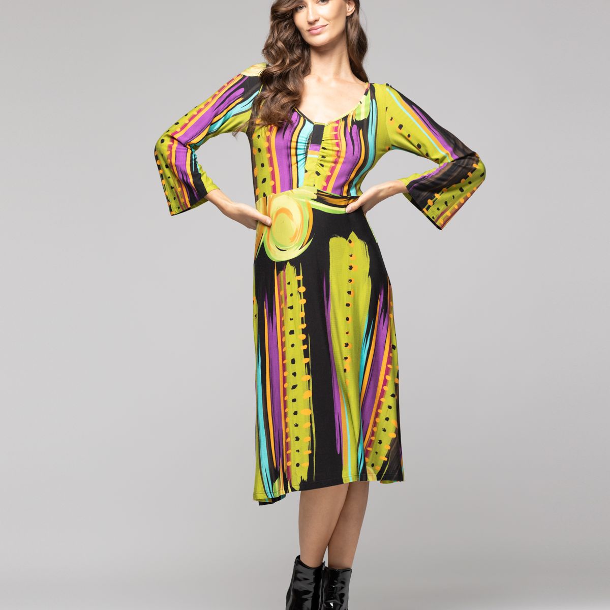 LINEATRE - Vestido Mujer Eider Verde Pistacho Lineatre