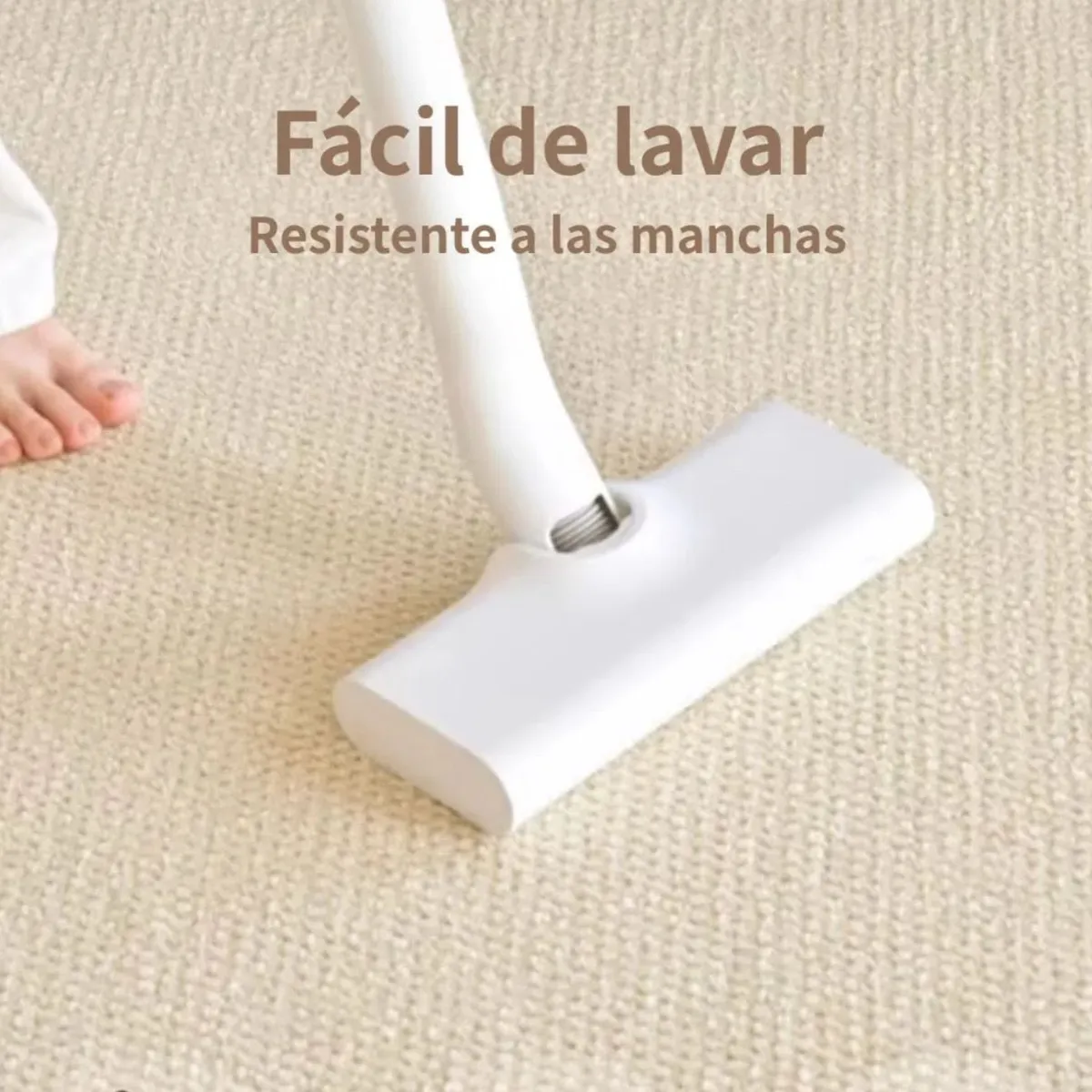 GENERICO - Alfombra Estilo Yute Tejida Para Living Resistente Mascotas 160x230cm CREMA