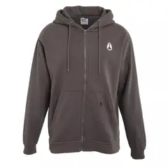 NIXON - Polerón Hombre Full Zipper Charcoal Double Logo