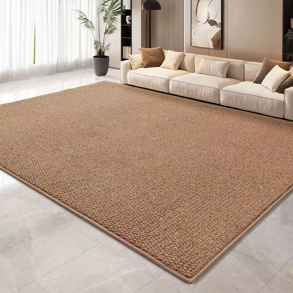 GENERICO - Alfombra Estilo Yute Tejida Para Living Resistente Mascotas 200x240cm  MARRON