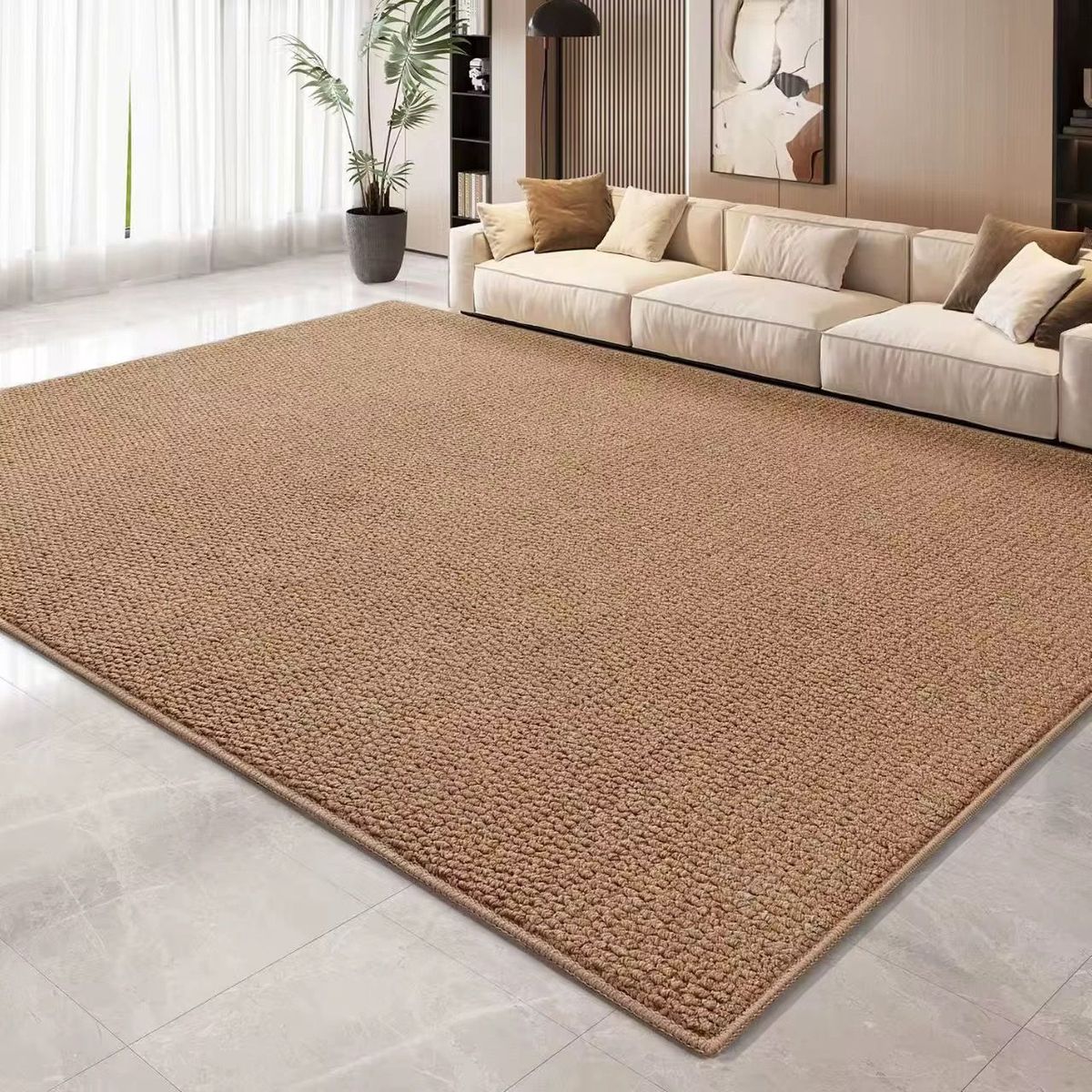 GENERICO - Alfombra Estilo Yute Tejida Para Living Resistente Mascotas 200x240cm  MARRON