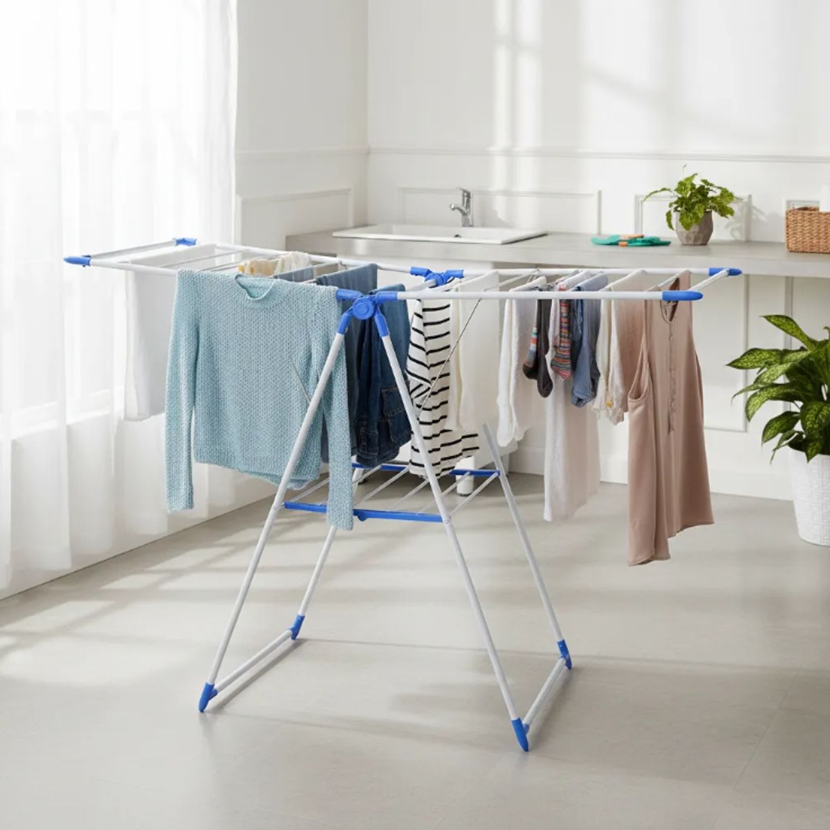 GENERICO - Tendedero Plegable 2 Niveles Extensible Colgador De Ropa