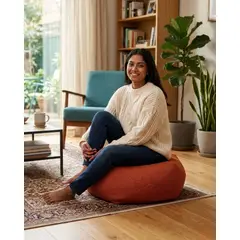 GENERICO - Set de 4 Puff Sofa Decorativo De Piso 50cm Estética Contemporánea