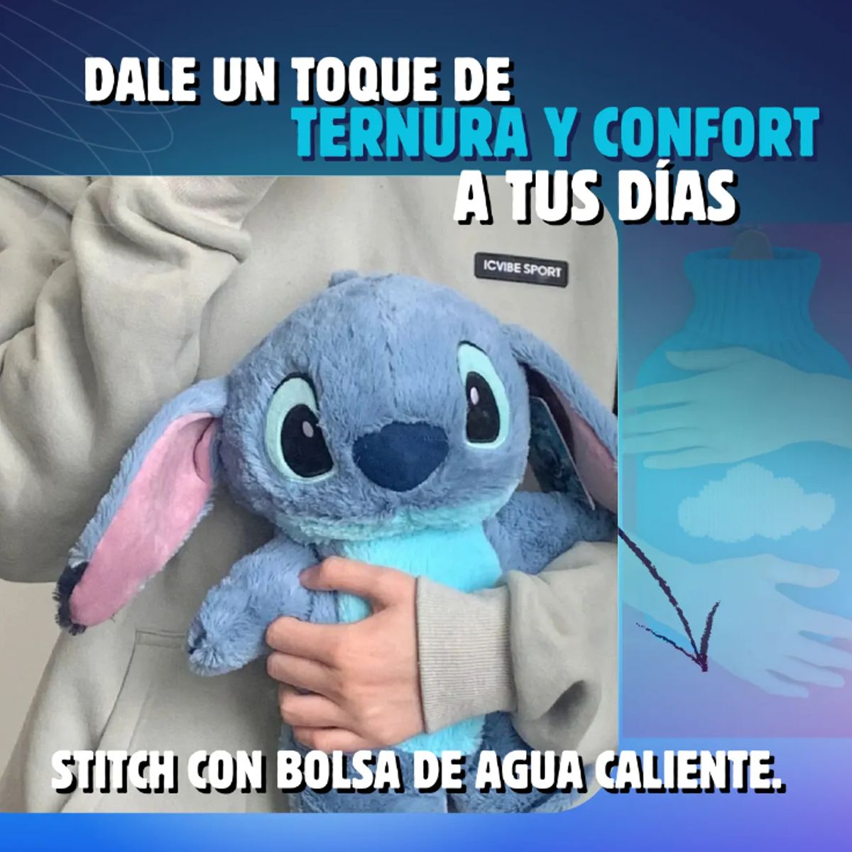 GENERICO - Guatero Diseño Stitchh Peluche Bolsa De Agua