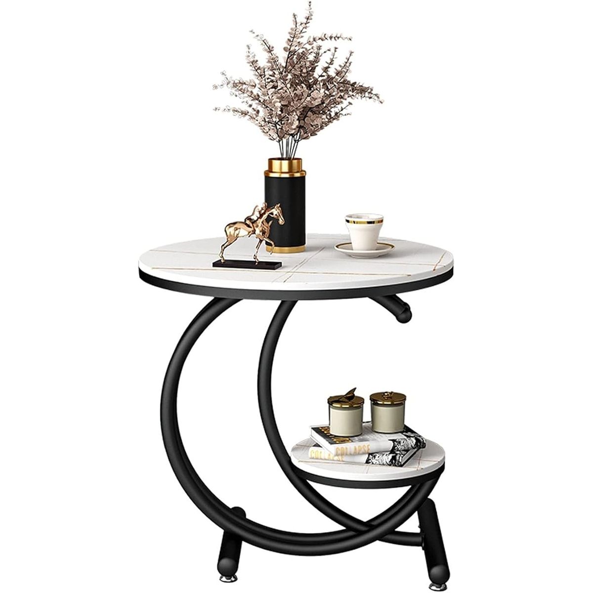 GENERICO - MESA DE CENTRO MARMOL DECORATIVA 50 CM