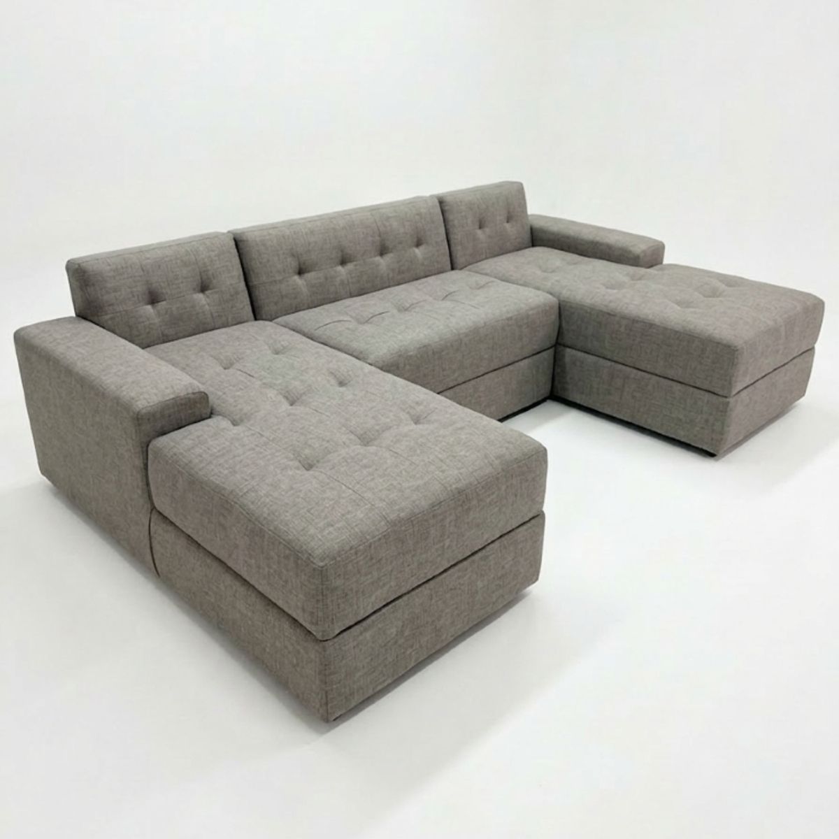 MUEBLES NEW - SOFA U SECCIONAL GRIS LINO