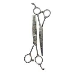 WMARK - Set de Tijeras Pro D96-PS022 6″ Con Estuche Y Peineta