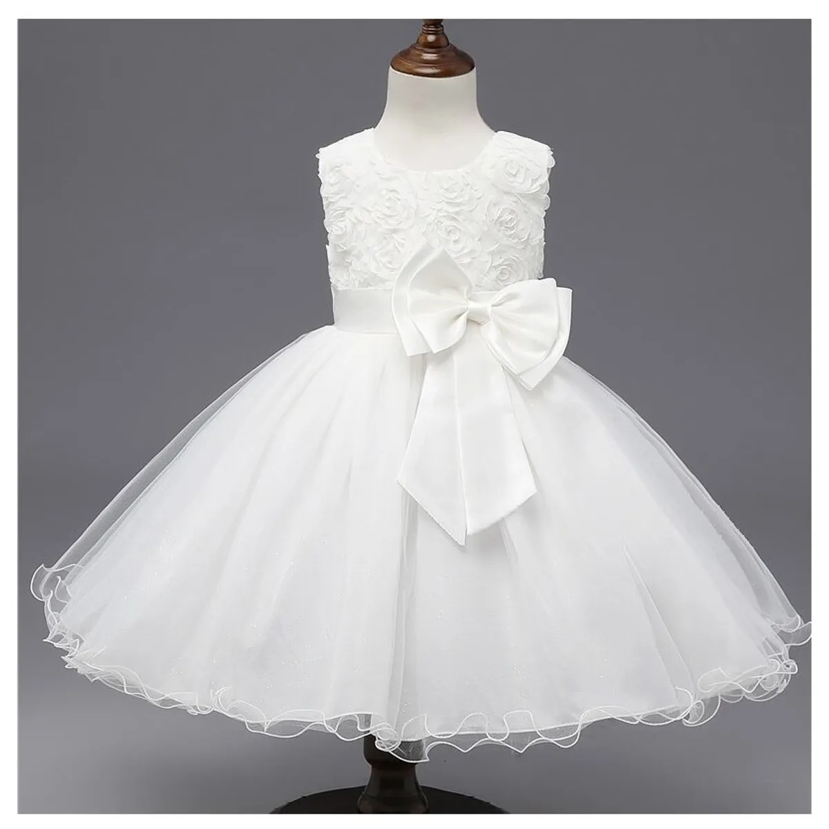 ALMA & DECO - Vestido Bautizo Paje Fiesta Modelo Constanza Color Blanco