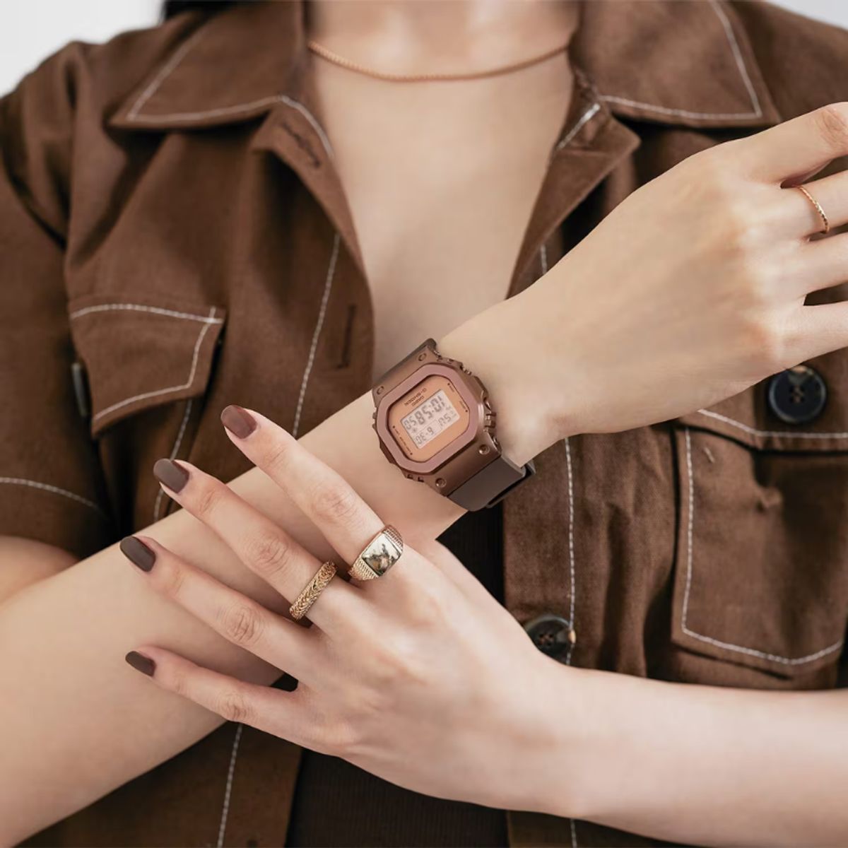 CASIO - Reloj Mujer G-Shock GM-S5600BR-5DR Metalico