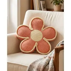 GENERICO - Cojines de Flor Vintage Texturizado 50cm Para Sofá O Cama pack de 4