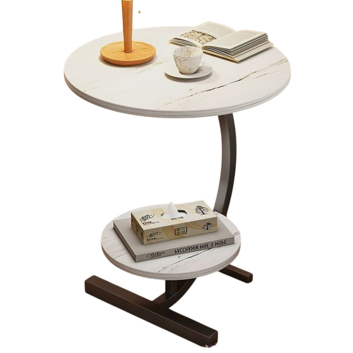 GENERICO - MESA AUXILIAR NORDICA DOS NIVELES DECORATIVA
