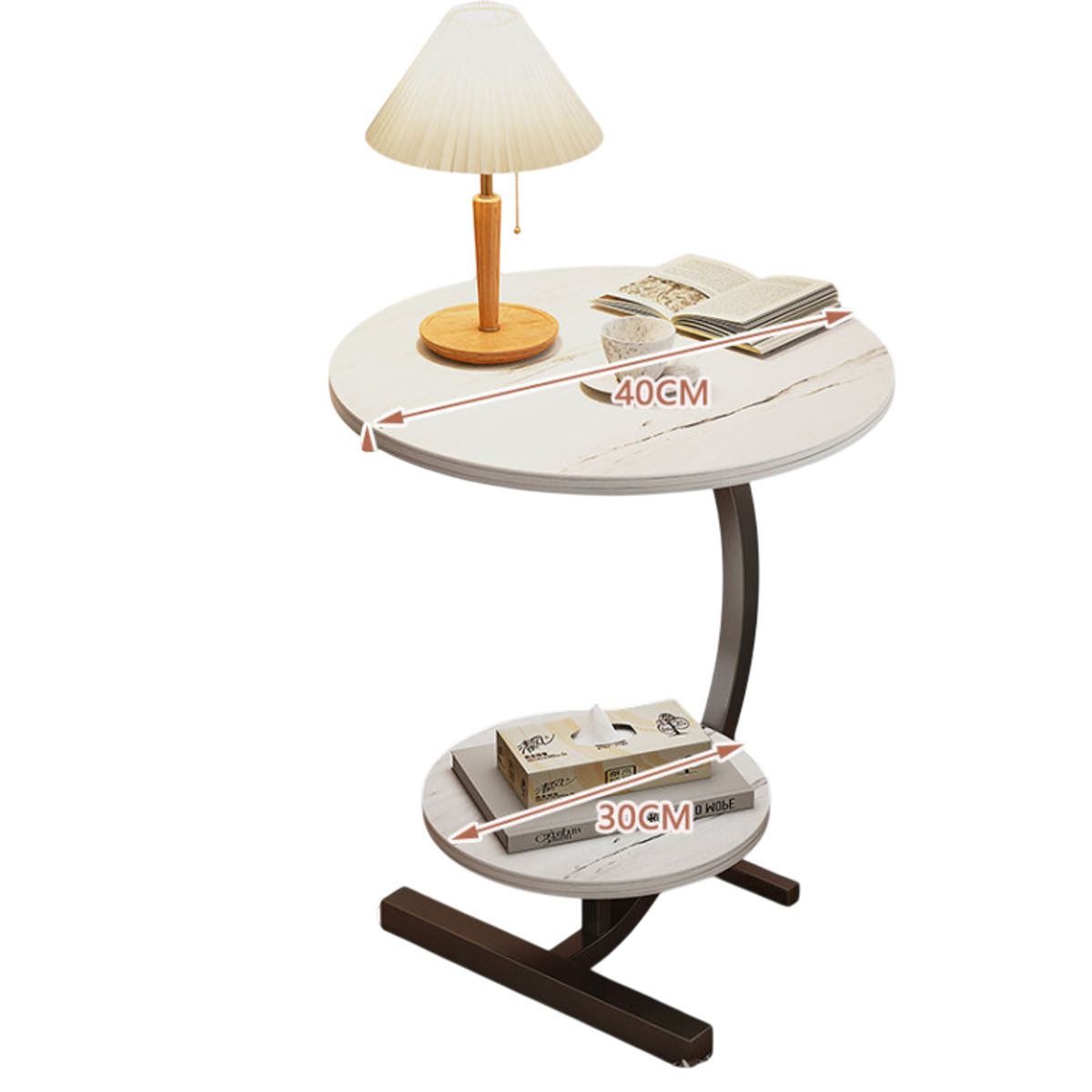 GENERICO - MESA AUXILIAR NORDICA DOS NIVELES DECORATIVA