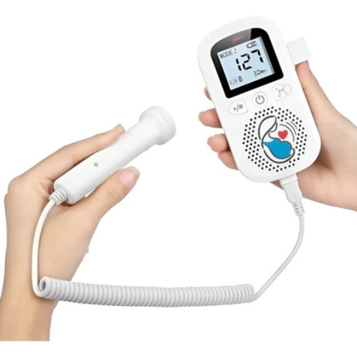 GENERICO - Monitor Fetal Doppler Latidos Fetales Corazón Bebé 3.0mhz  Blancorosa 221044