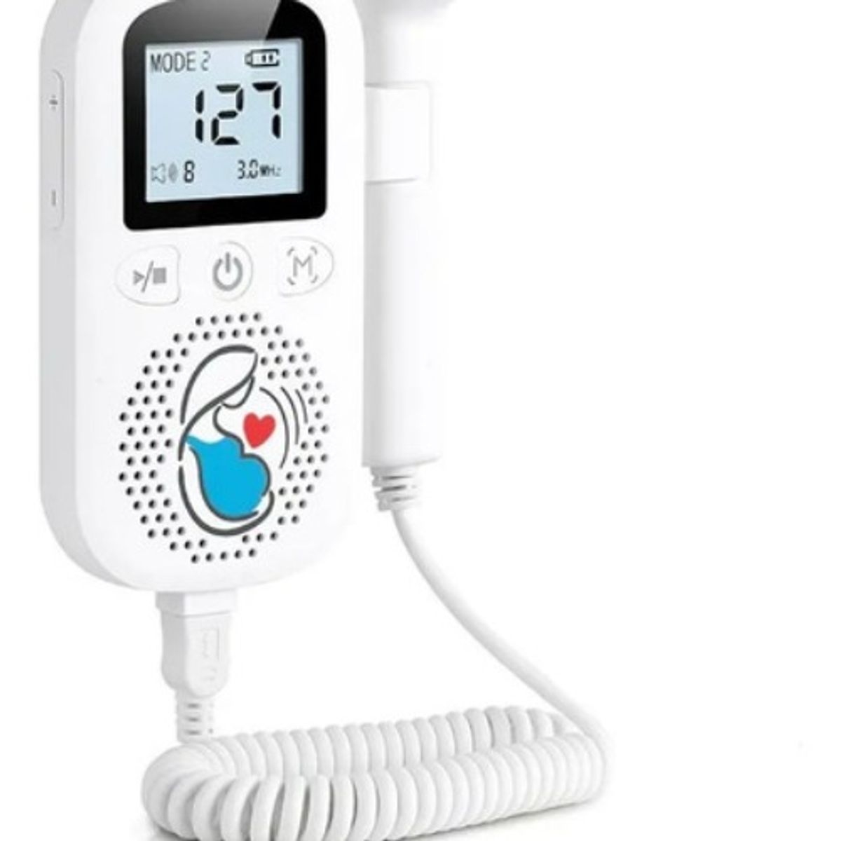 GENERICO - Monitor Fetal Doppler Latidos Fetales Corazón Bebé 3.0mhz  Blancorosa 221044