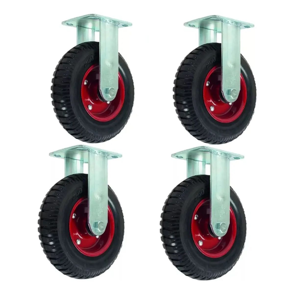 GENERICO - Pack 4 Ruedas Giratorias De 8 Pulgadas Industrial