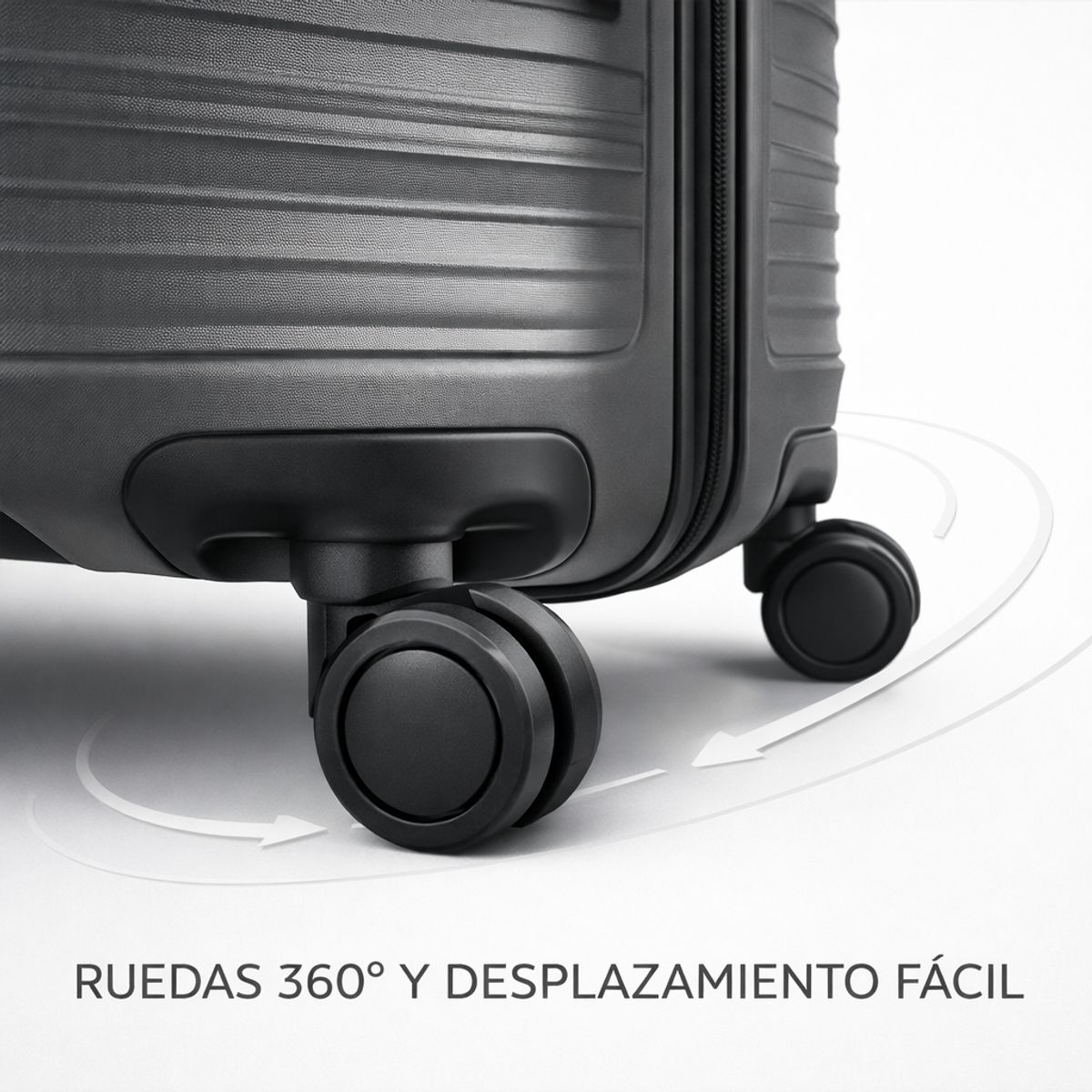 SPACE HOME - Juego De Maletas Duraline Gris PP 20 24 28 Trolley Reforzado