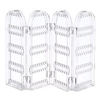 Exhibidor Plegable para Aretes y Joyas Acrílico Transparente 4 Paneles Organizador 368 Orificios