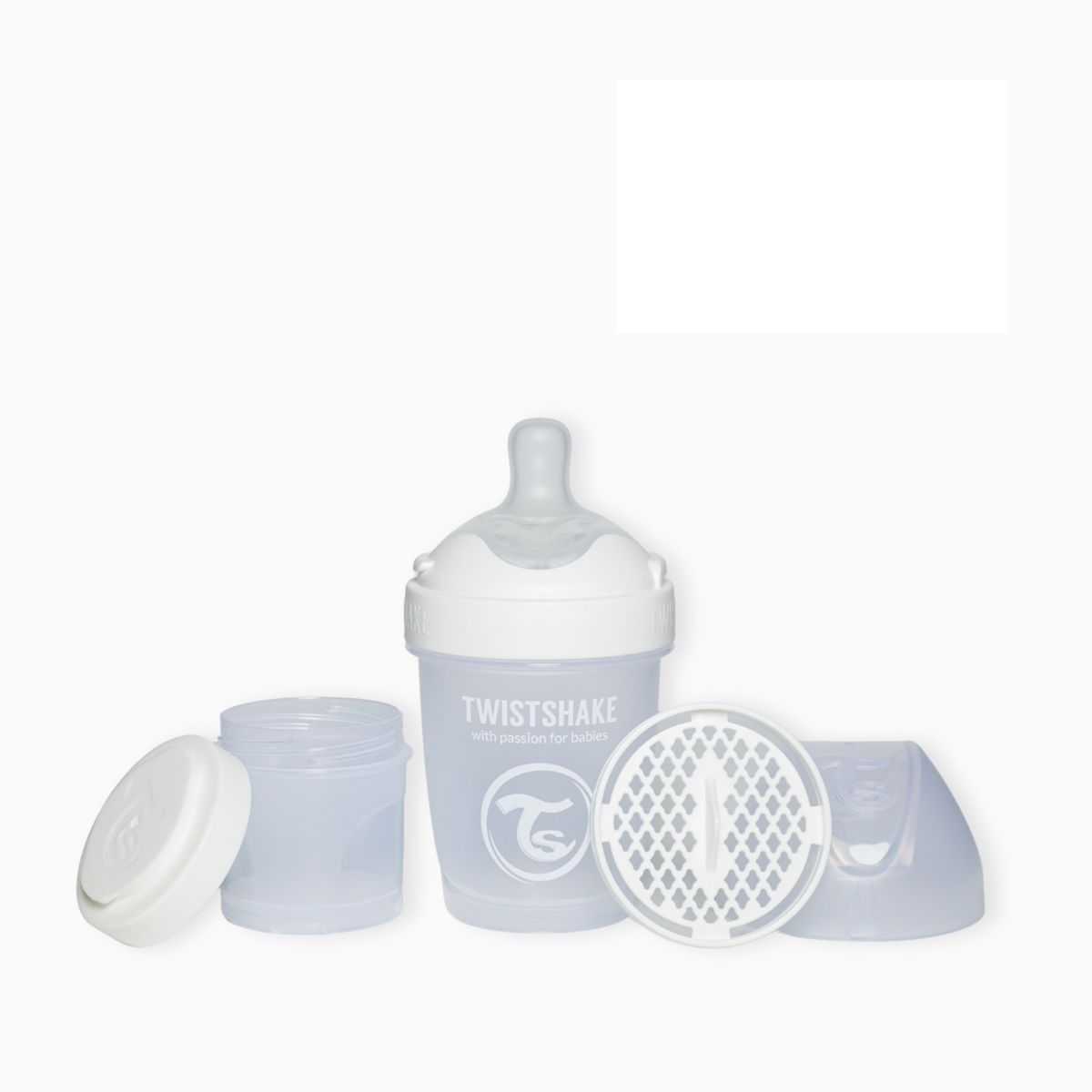 TWISTSHAKE - Mamadera Twistshake Double Pro 180ml Blanco