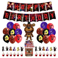 GENERICO - Kit Cumpleaños Five Night At Freddy Fnaf Fiestas Cotillón Globos