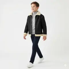 KIBOU - Chaqueta Niño Aviador Estilo Piloto Abrigada Invierno