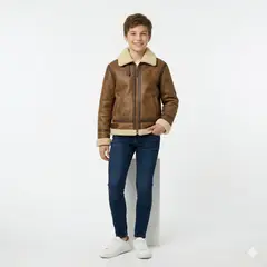 KIBOU - Chaqueta Niño Aviador Estilo Piloto Abrigada Invierno