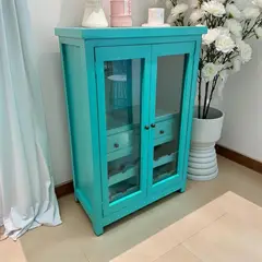 GENERICO - VITRINA MINI BAR TURQUESA MGR MUEBLES