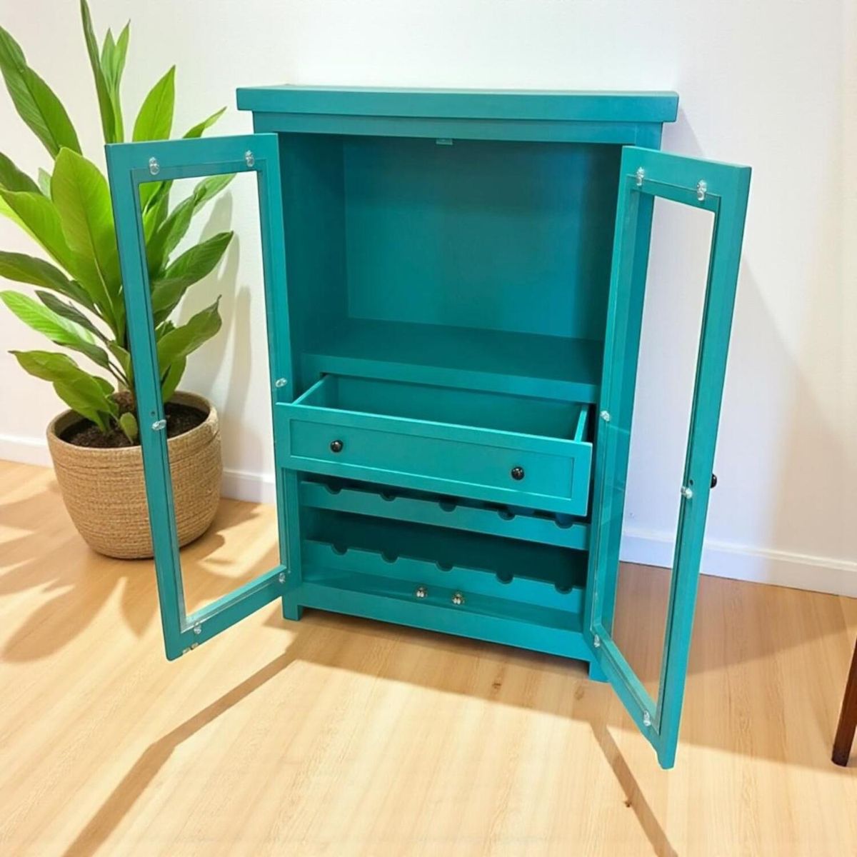 GENERICO - VITRINA MINI BAR TURQUESA MGR MUEBLES