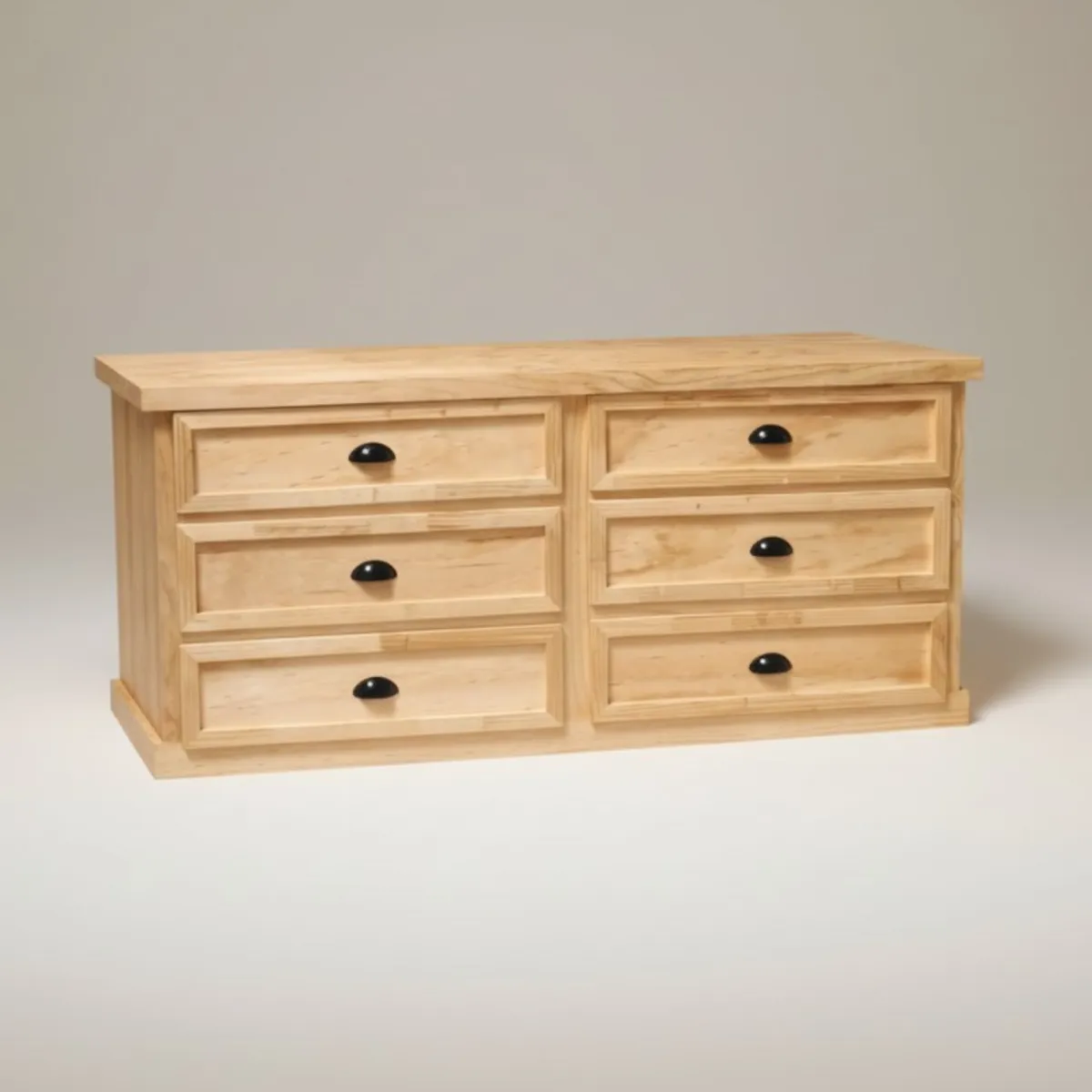 MGR MUEBLES - COMODA NOVA COLOR NATURAL 6 CAJONES MGR MUEBLES