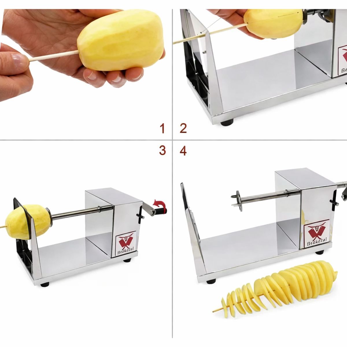 GENERICO - Cortador De Papas Espiral Acero Inoxidable Manual