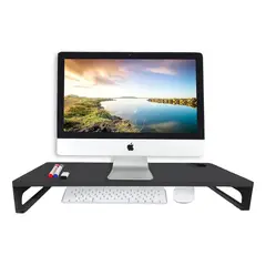 GENERICO - Base Soporte De Monitor Pc Notebook Organizador Escritorio Color Negro