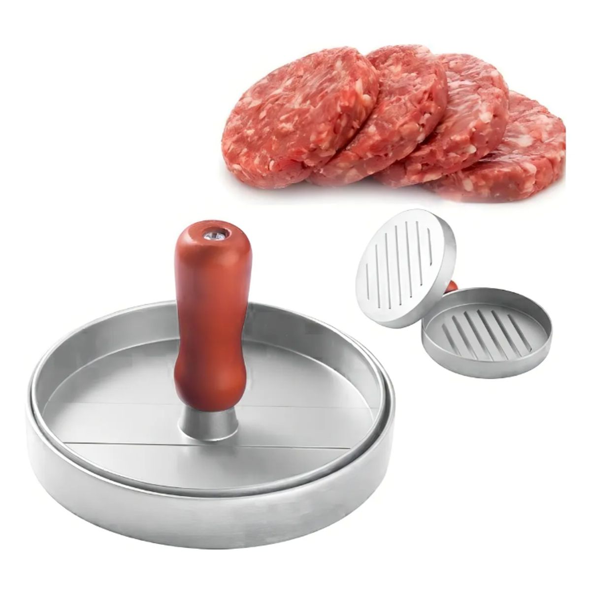 GENERICO - Molde prensa aplastador manual para carne de hamburguesas