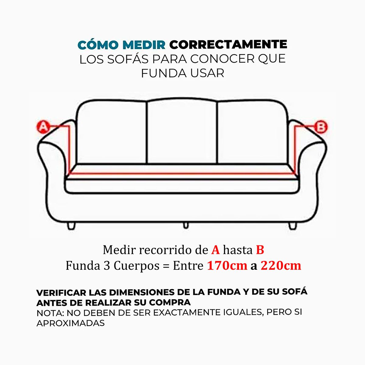 GENERICO - Funda Protectora Cuadrille Cubre Sofá 3 Cuerpos SALMON
