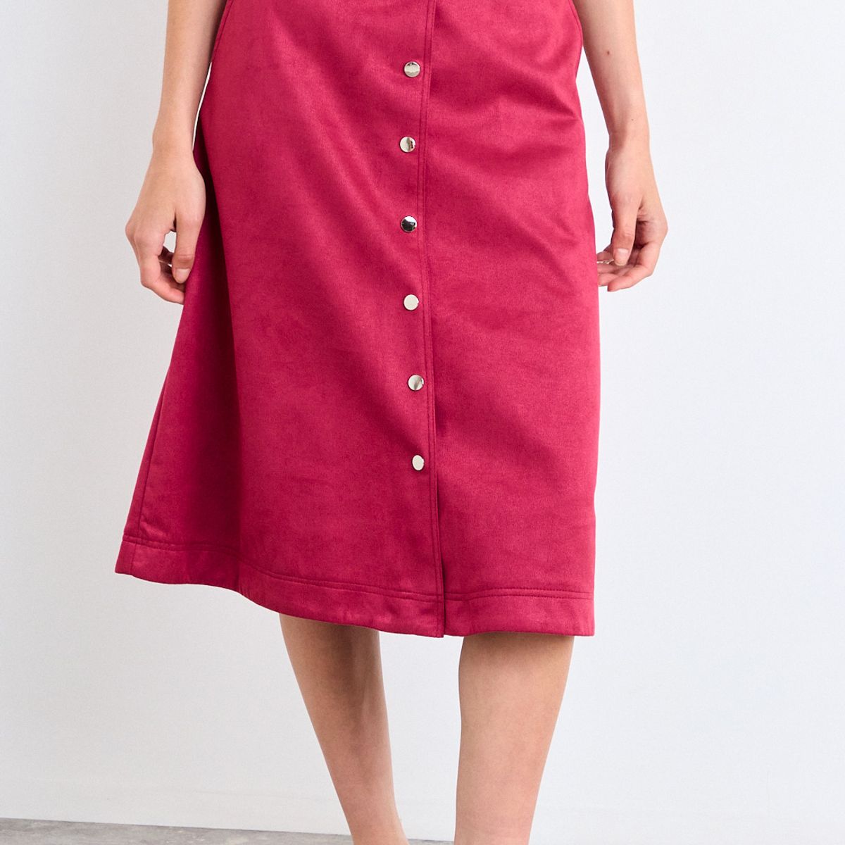 IO - Falda Lisa Larga Mujer Burdeos Io