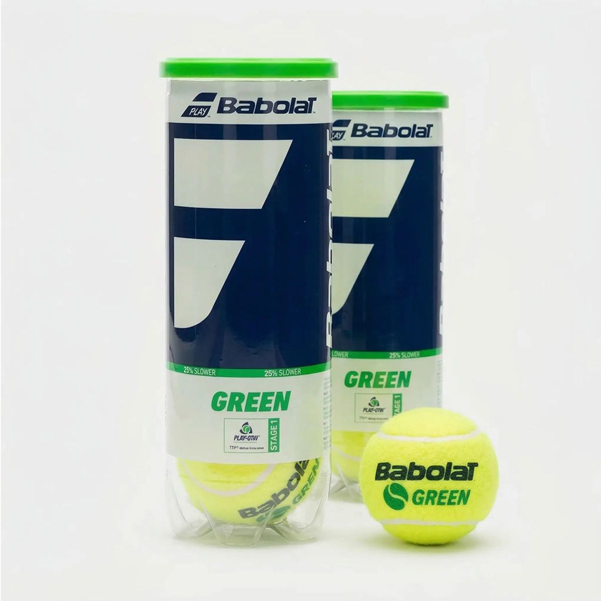 BABOLAT - TOP SALE 2 TARROS PELOTAS TENIS BABOLAT GREEN - 3 UNIDADES POR TARRO