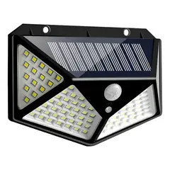 GENERICO - PACK 5 Foco Solar 100 Led Sensor Movimiento De Exterior Pared Color de la carcasa Negro