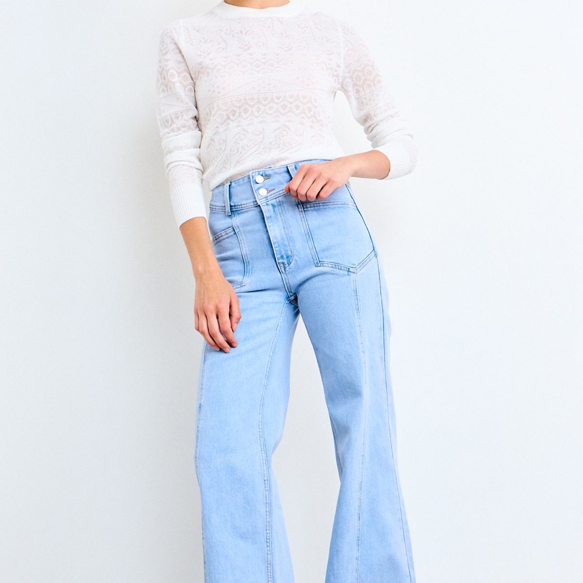 IO - Jeans Liso Mujer Celeste Io