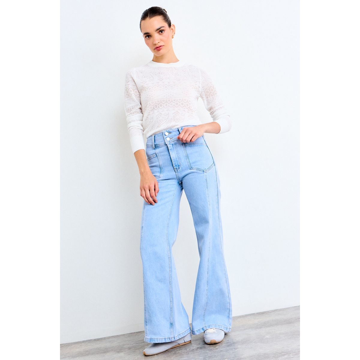 IO - Jeans Liso Mujer Celeste Io