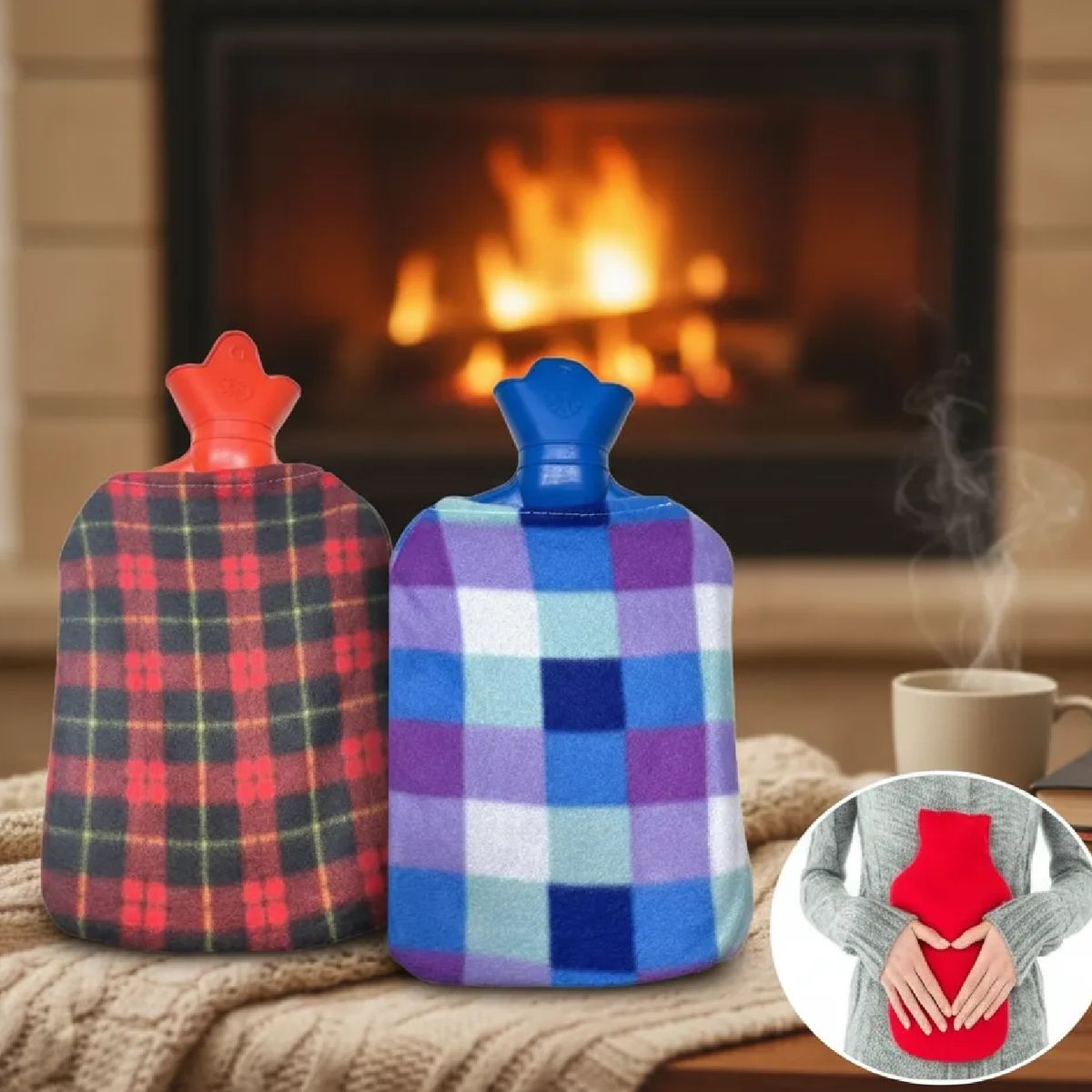 GENERICO - Guatero Goma Caucho Grande + Funda Polar Calor