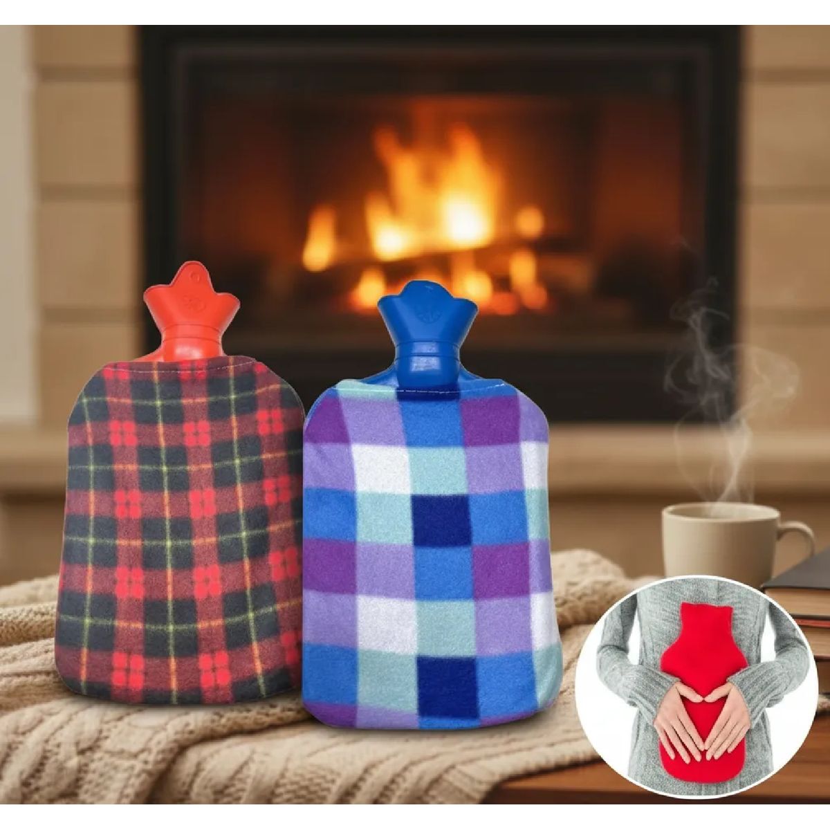 GENERICO - Guatero Goma Caucho Grande + Funda Polar Calor