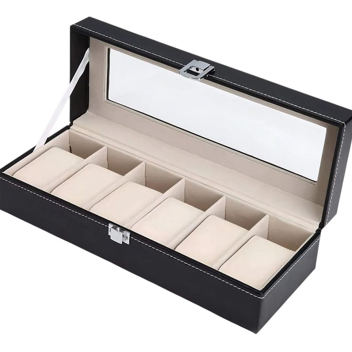 GENERICO - Estuche Caja Organizador De 6 Ranuras De Reloj