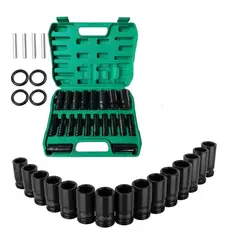 GENERICO - Juego Herramientas Llave De Vaso Kit Mecanicas Dados Negro BELUG