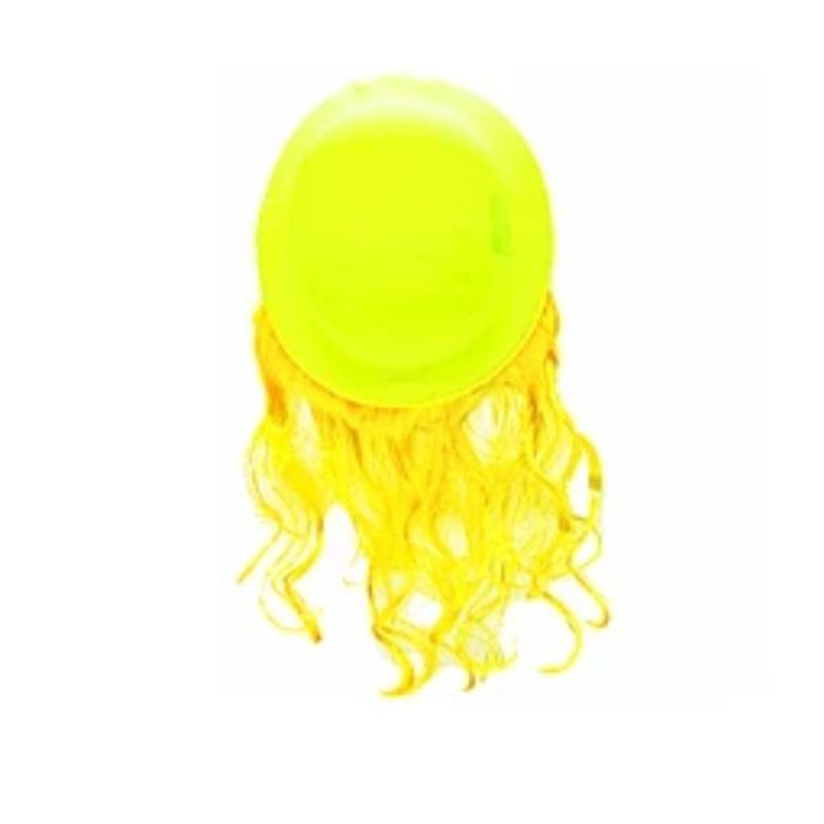 GENERICO - Sombrero fluor con cabello color aleatorio 23x26cm