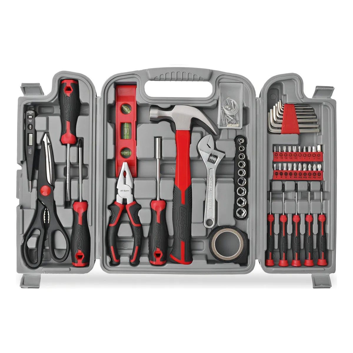 GENERICO - Juego De Herramientas Mecánicas Desarmadores Hi-spec DT9714E-MMX 54pcs Color Rojo BELUG