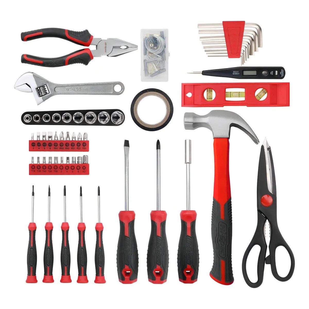 GENERICO - Juego De Herramientas Mecánicas Desarmadores Hi-spec DT9714E-MMX 54pcs Color Rojo BELUG