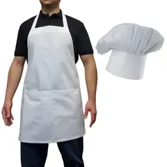 90 GRADOS - Set Cocinero Gorro de Chef y Pechera