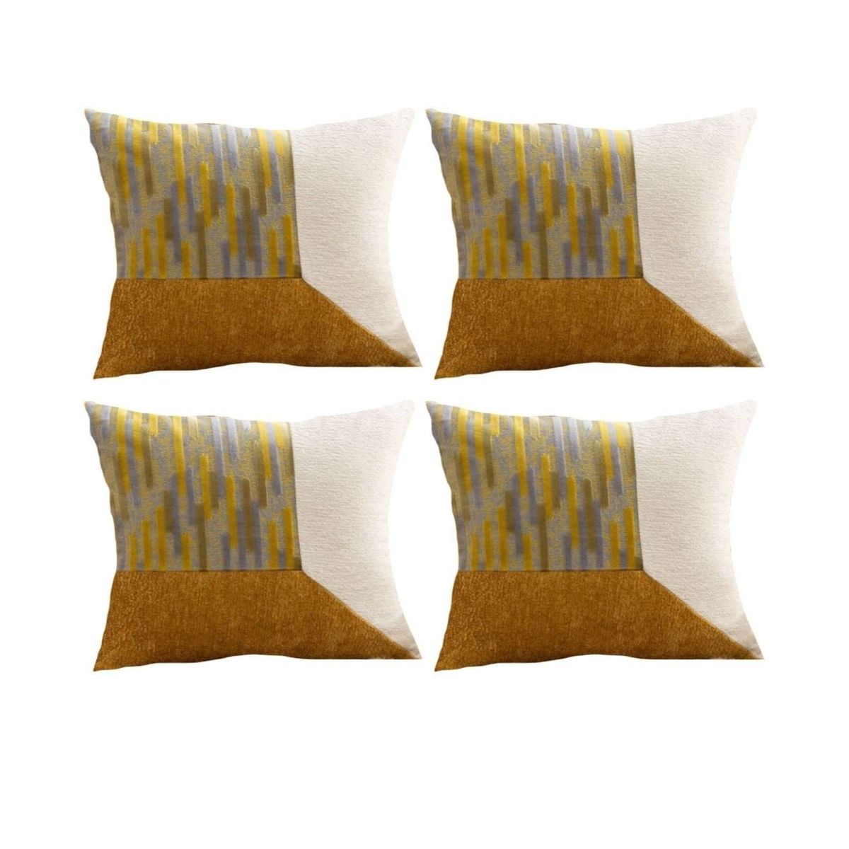 GENERICO - SET DE 4 FUNDAS DE COJIN CHENILLE DE EMPALME MULTICOLOR 2