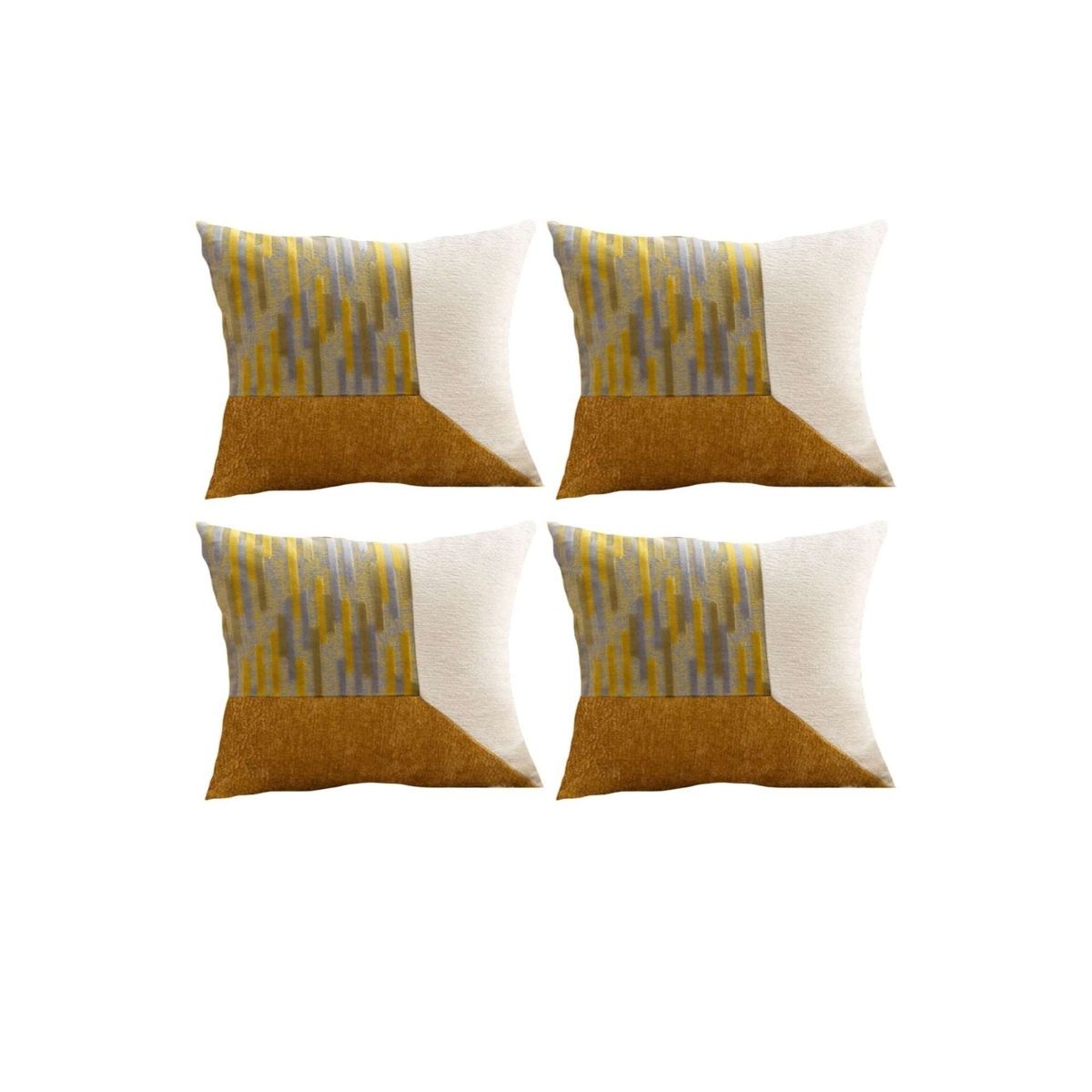 GENERICO - SET DE 4 FUNDAS DE COJIN CHENILLE DE EMPALME MULTICOLOR 2