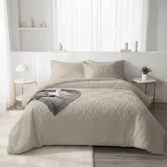 GENERICO - CUBRECAMA KING DE VERANO UNICOLOR SEMIACOLCHADO MODERNO ELEGANTE DECORATIVO TFI