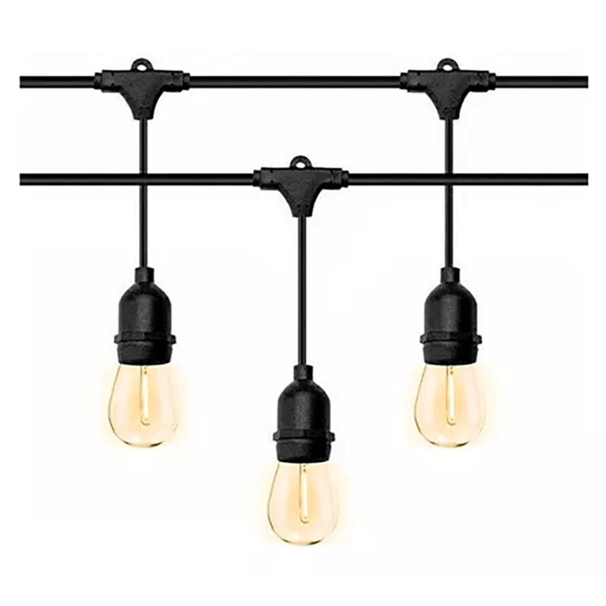 GENERICO - Guirnalda De Luces Solar LED 10 Ampolletas Cálida 10mts