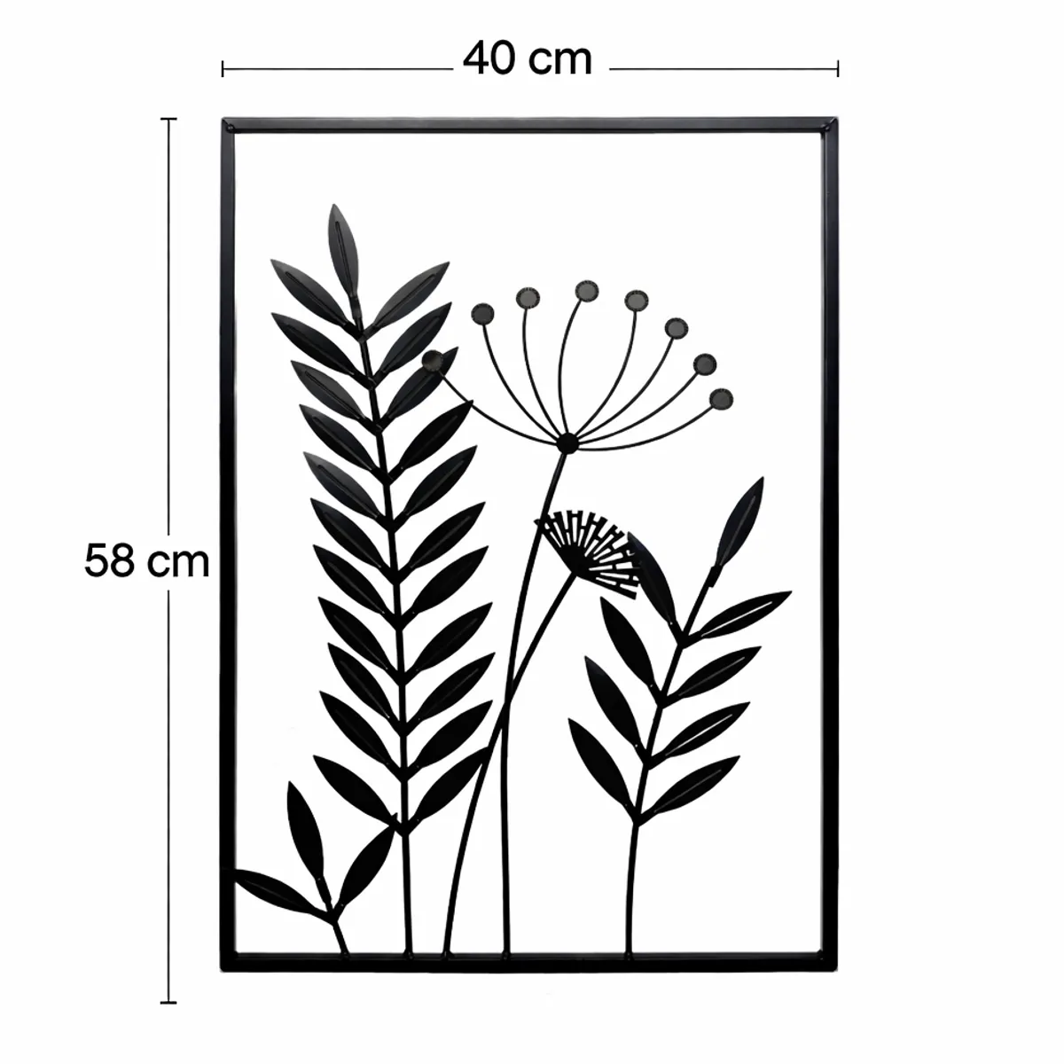 GENERICO - Cuadro De Metálico 40 X 58 Cm Estilo Botánico